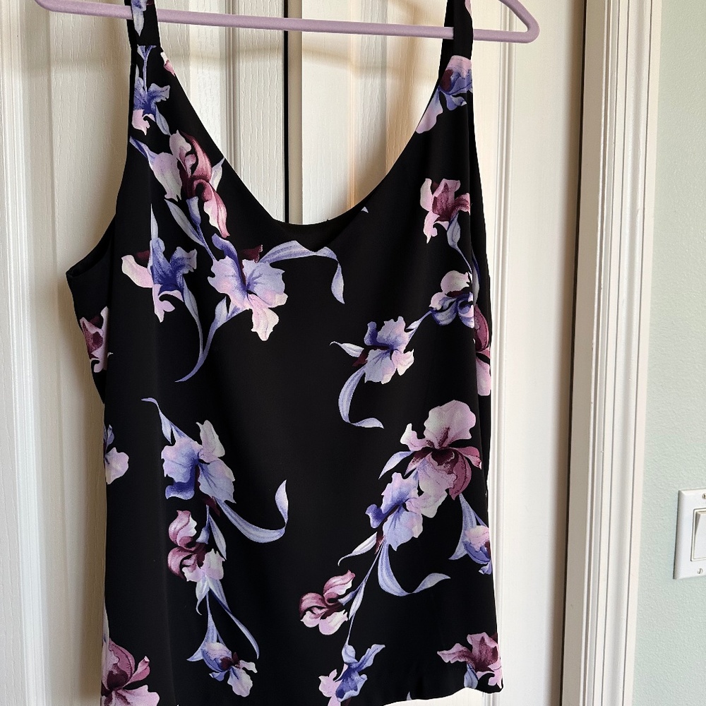 WHBM Reversible Black Satin Cami